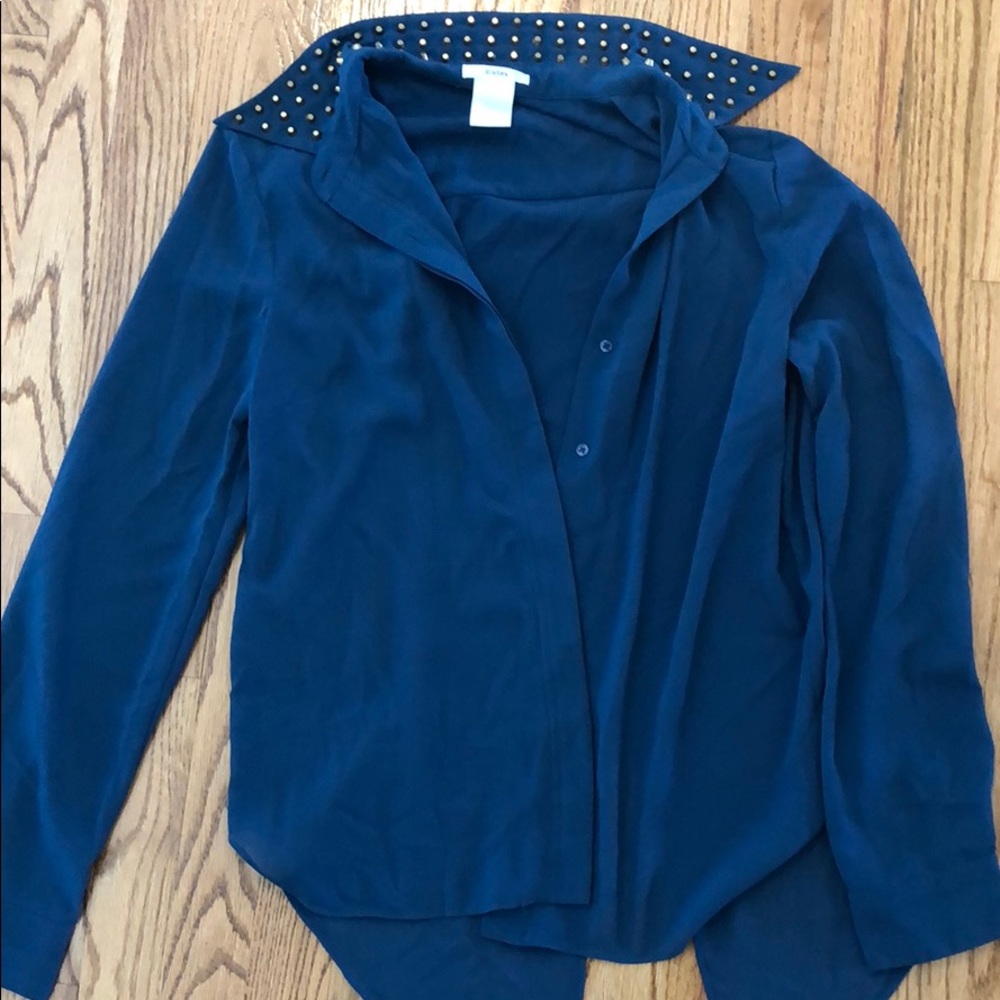 Button Up Blouse with stud on collar